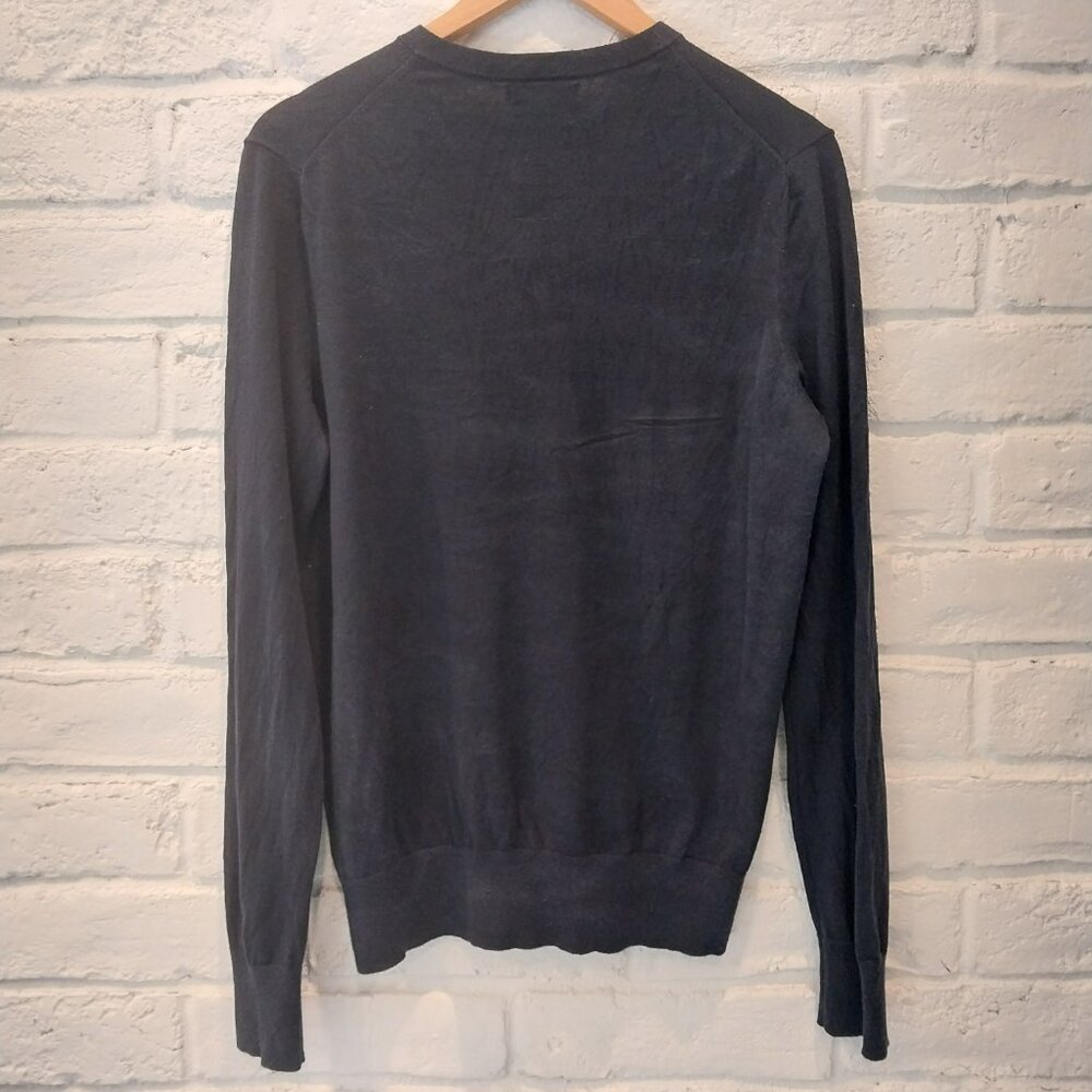 Banana Republic Luxury Blend Sweater Mens M Navy Blue Knit Silk Cashmere Cotton. - Picture 5 of 9